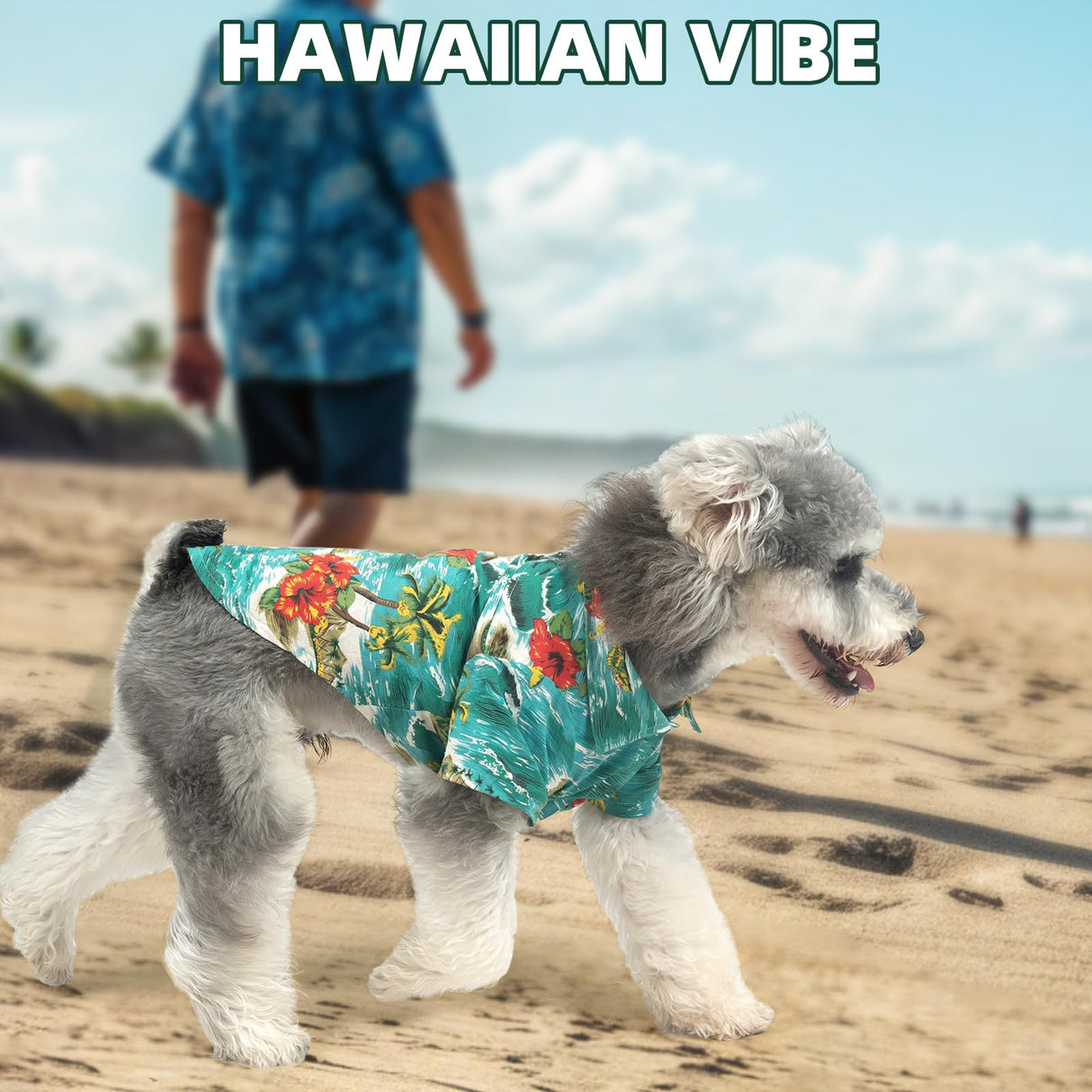 KOOLTAIL Dog Hawaiian Shirt, Dog Summer Clothes with Leash D-Ring for Medium Large Dogs, Floral Cool Beach Puppy Shirts with Sun Protection,Breathable Soft Pet Outfit Indoor&Outdoor Boy&Girl, Green L
