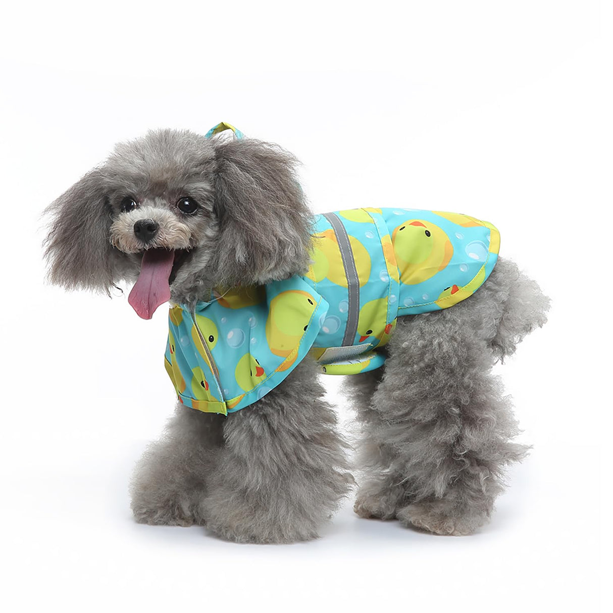 IOICYBF Dog Raincoat Hooded, Reflective Dog Slicker Poncho Adjustable Waterproof Lightweight Rain Jacket for Dogs,Duck,XXL