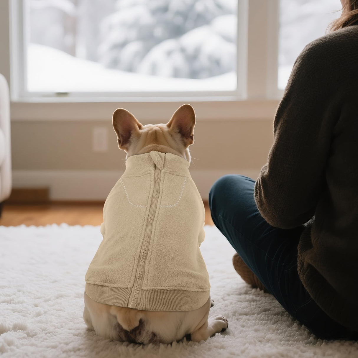 BRKURLEG Dog Sweater, Turtleneck Thick Dogs Sweatshirts Fleece Sweater, Dog Winter Coat for Small Medium Large Dogs, Pet Warm Sweaters with Zipper, Pullover Jacket with Sleeve (Light Coffee, XXL)