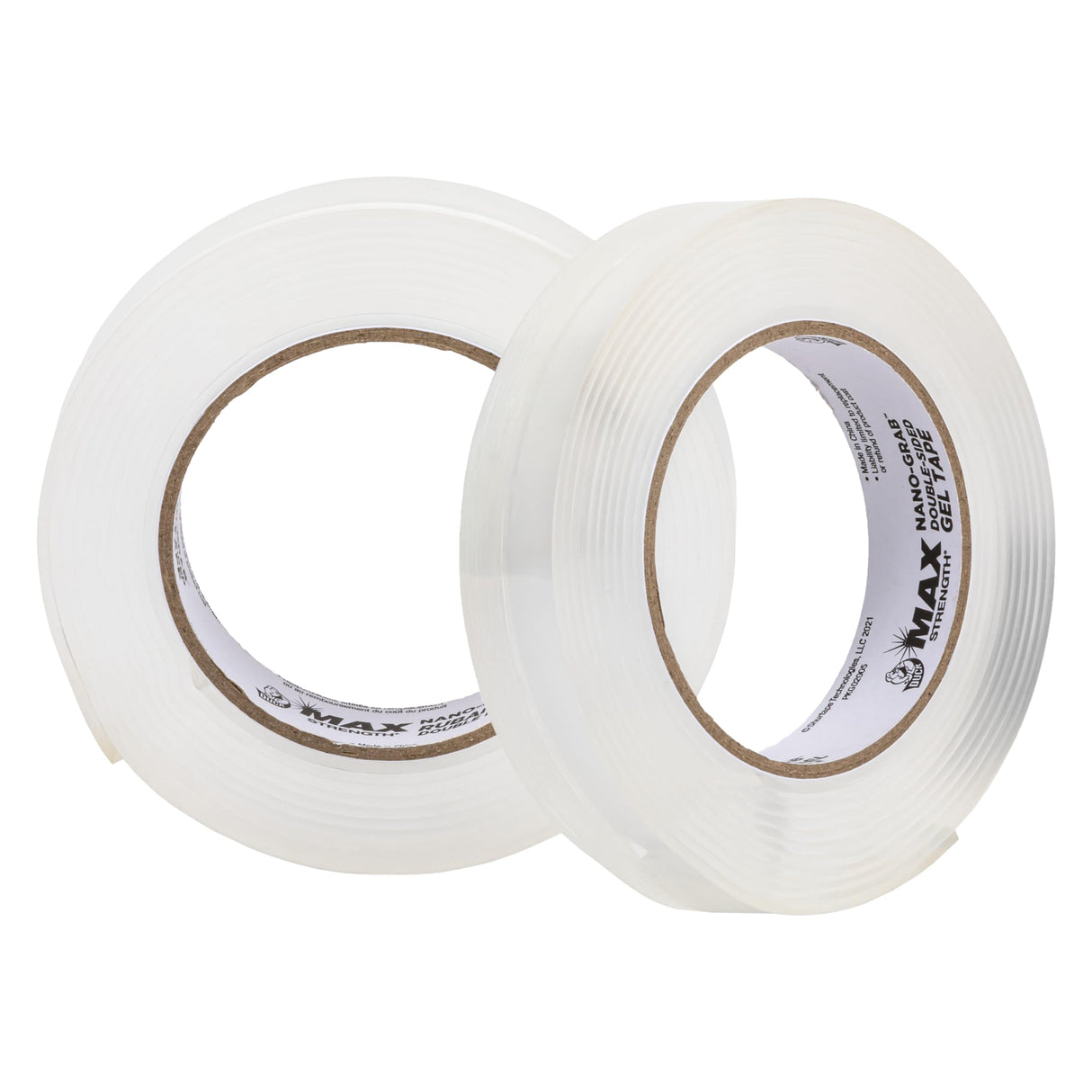Duck Max Strength Double-Sided Gel Tape with Nano-Grab Technology, Heavy Duty, Multi-Purpose & Removable Adhesive, 0.94 in. x 10 ft, Clear, 2 Rolls
