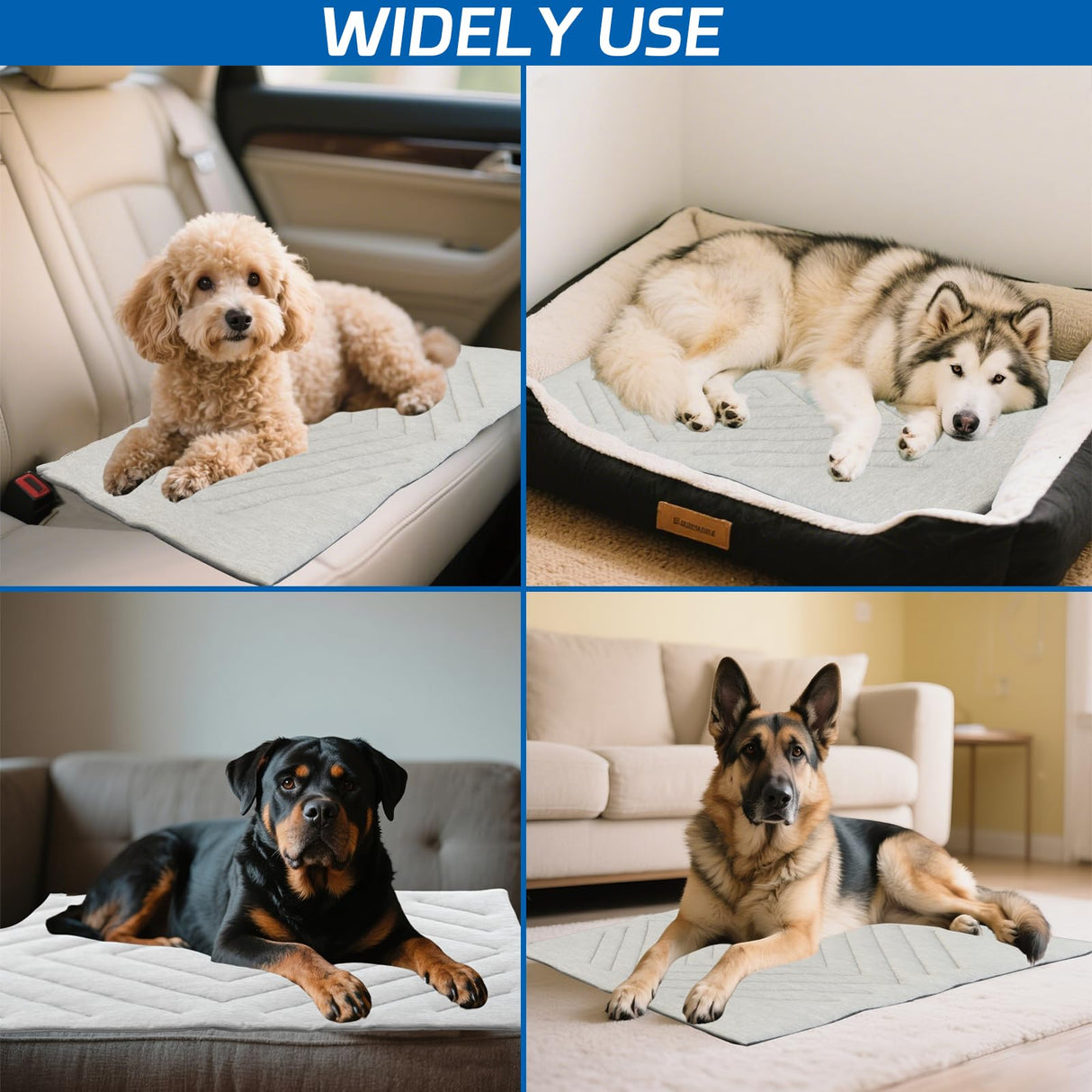 BECROWM Dog Cooling Mat Self Coolings Foldable Cooling Pad for Dog in Summer Coolings Mat for Dogs and Cats Machine Washable (Rectangle,Gray, Medium-36 L x 23" W)