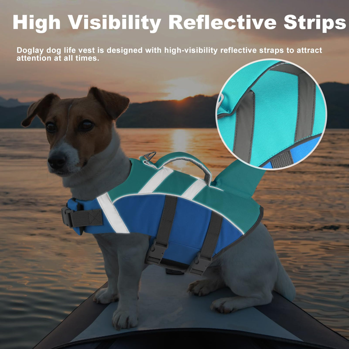 Doglay Shark Dog Life Jacket - Reflective Dog Life Vest for Swimming and Boating with Rescue Handle, Adjustable High Buoyancy Floating Vest for Small Medium Large Dogs