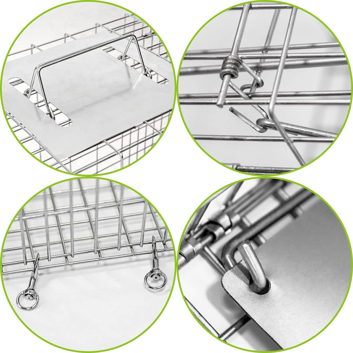 2-Pack H&B Live Animal Cage Trap,Folding 32x10x12 inch Humane Cat Trap for Stray Cats,Raccoons,Squirrel,Skunk,Mole,Groundhog,Opossums Armadillo,Rabbit,Catch and Release(Silver)