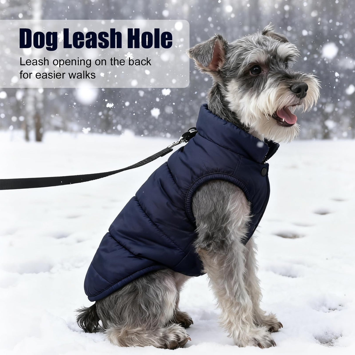 Asmea Dog Jacket Waterproof Fleece Dogs Vest Large Dog Coats for Winter Cold Weather Warm Dogs Puffer Jacket Puppy Coat Blue Pet Jackets Cat Coats M