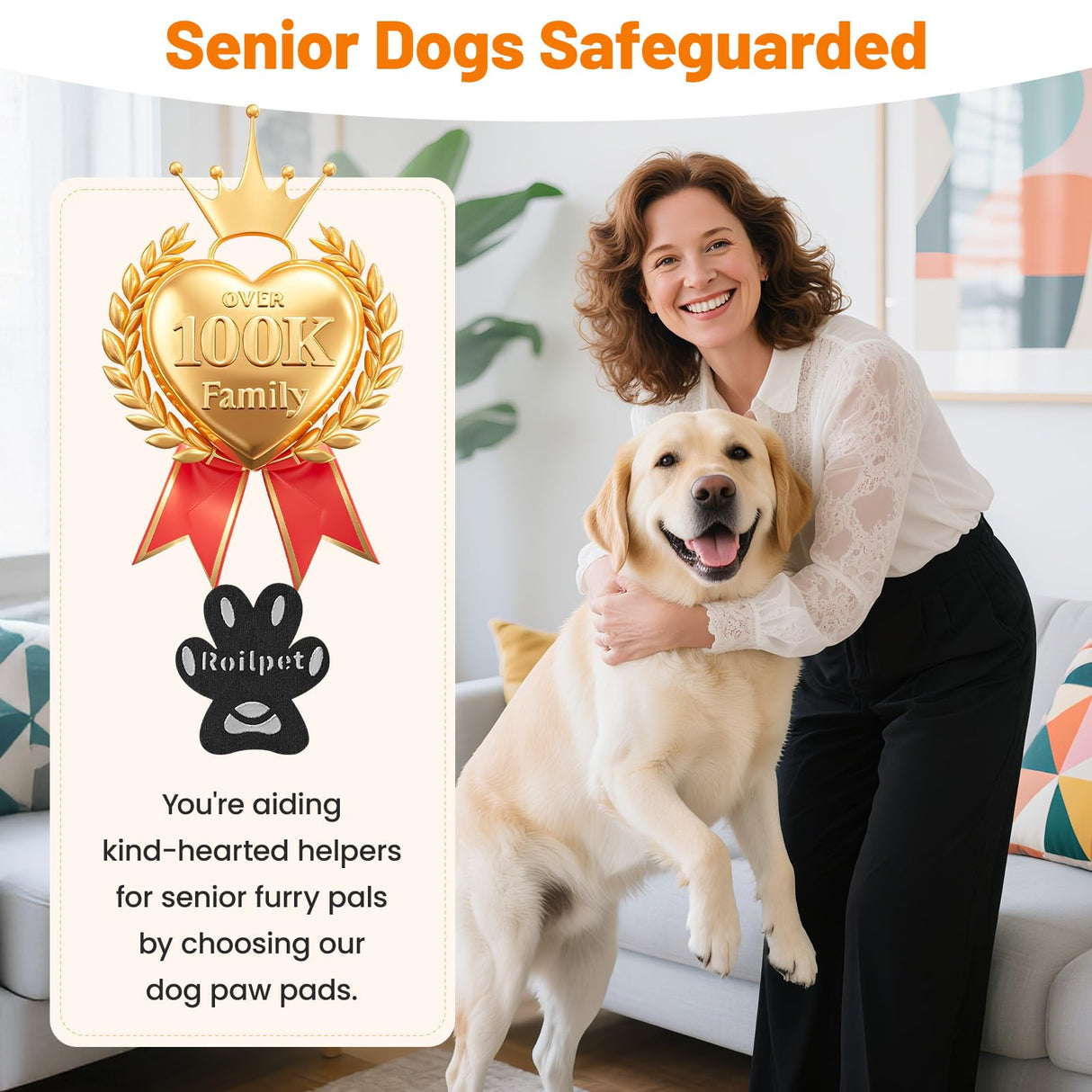 Dog Paw Protector Non-Slip Pads, Small Dog Gripper Pads for Hardwood Floors, Strong Self-Adhesive Paw Pads Provide Traction for Old or Injured Dogs (12 Sets - 48 Pads, S)