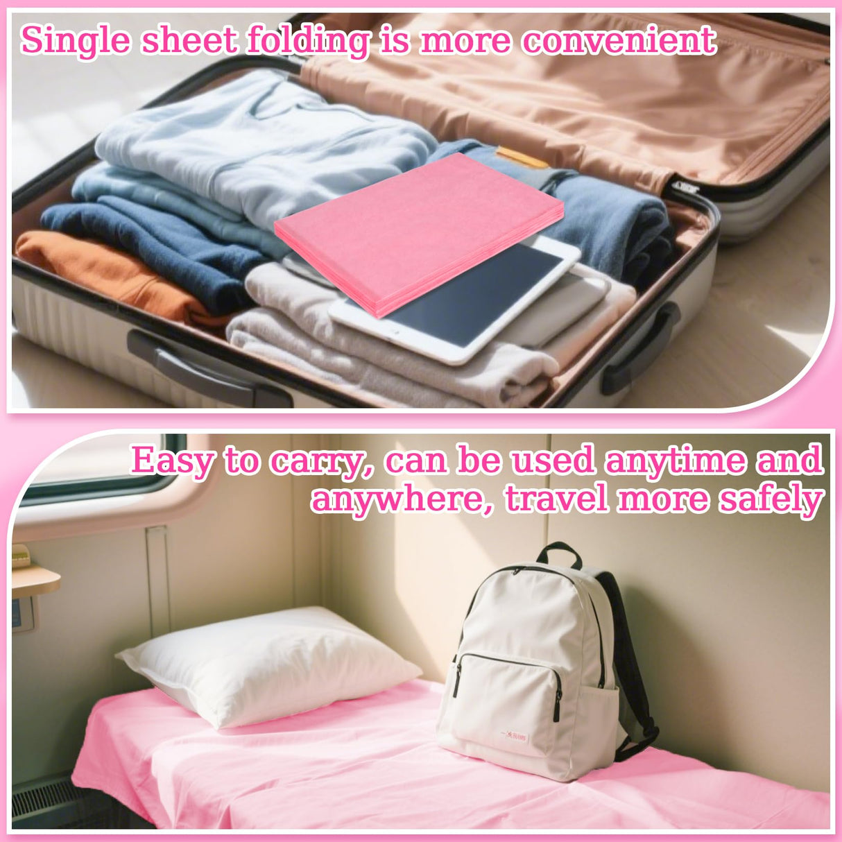 Massage Table Sheets - Disposable Bed Sheets 31" x 70" Waterproof Massage Table Cover Non-woven Disposable Bed Sheets for Travel, Massage, Spa, Tattoo, Beauty, Pink (18PCS) (24) (White) (24pcs pink)