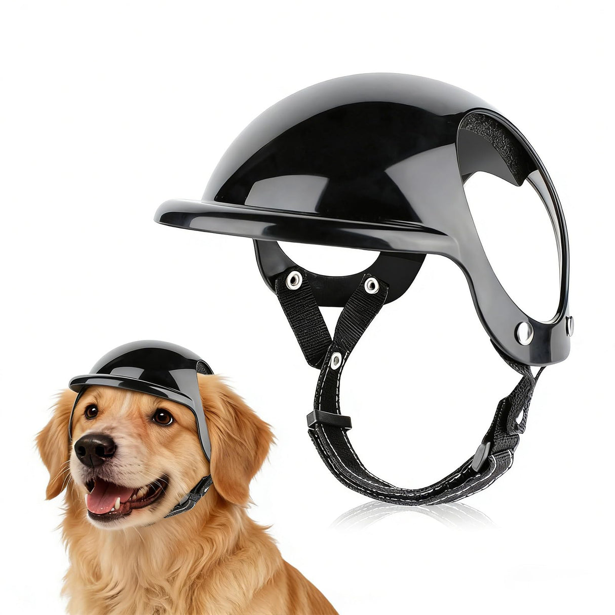LESYPET Dog Helmet for Large Dogs, Dog Motorcycle Helmet with Ear Hole Design, Adjustable Dogs Hat for Outdoor Riding, Large