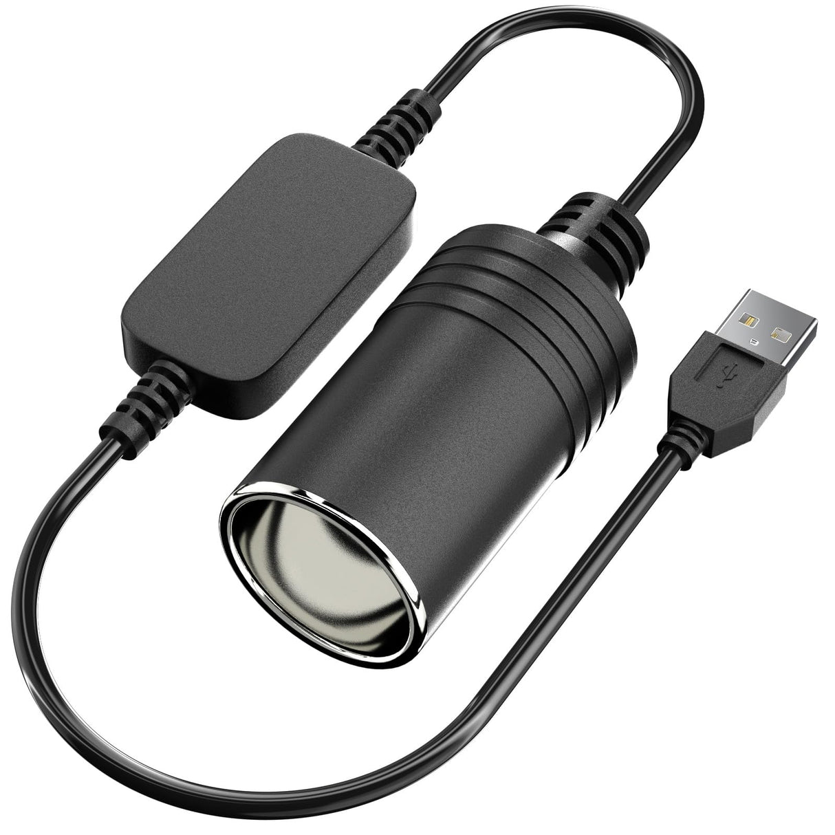 USB to Cigarette Lighter Adapter, 10W USB Male to 12V Cigarette Lighter Socket Cable, for Dash Cam, Radar Detector, Car Fan, Electronic GPS, Led Light
