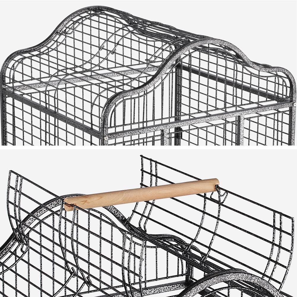 Yaheetech Extra Large Bird Cage 63'' Open Play Top Bird Cage for African Grey Parrots/Amazon Parrot/Caiques/Macaw with 360° Wheels