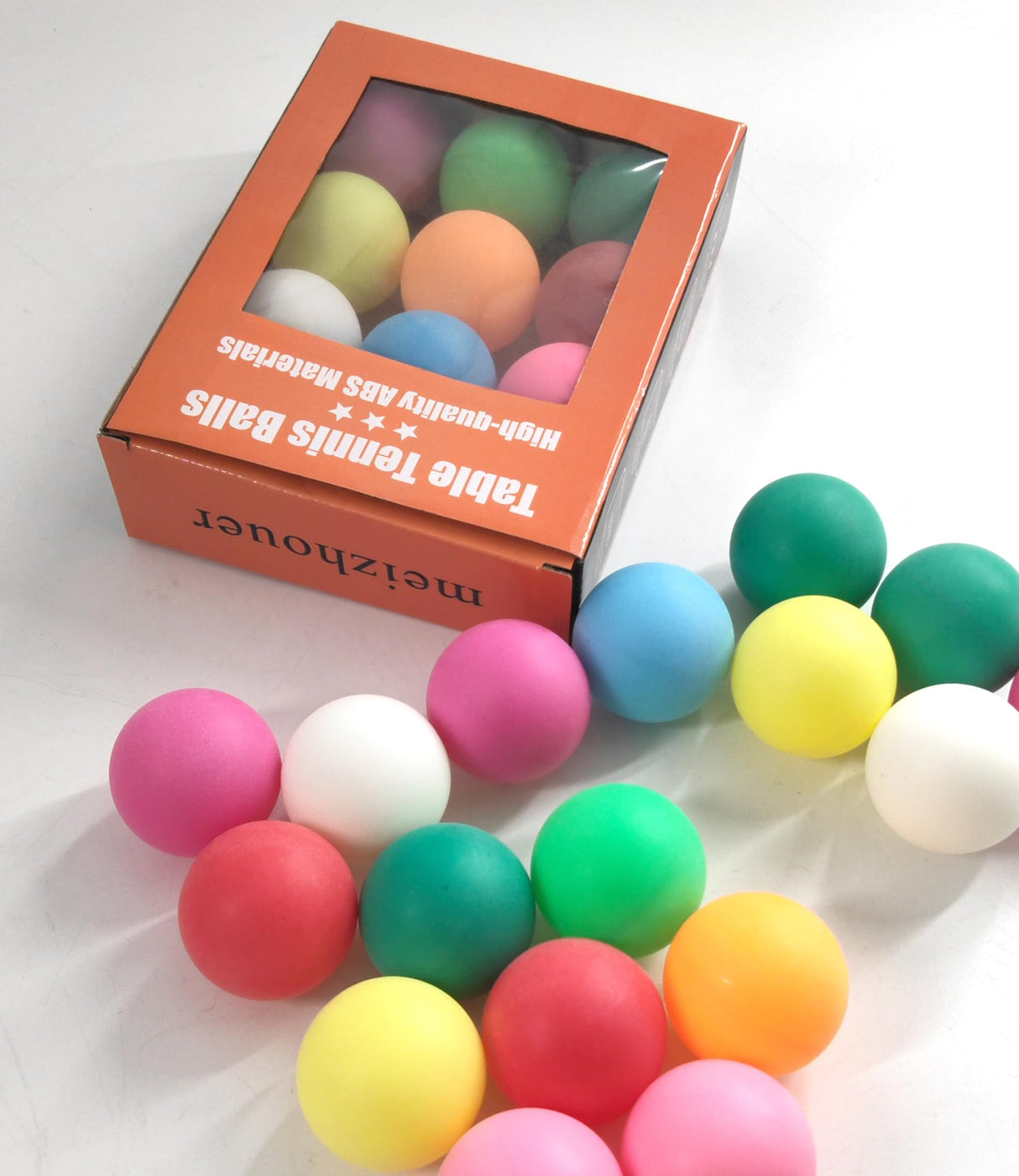 meizhouer Ping Pong Balls 12 Pack: 40mm 3 Star Colored ABS Plastic High Bounce for Kids Cat Table Tennis Enthusiast - Yard Practice Game (Pack of 12 - Multicolour)