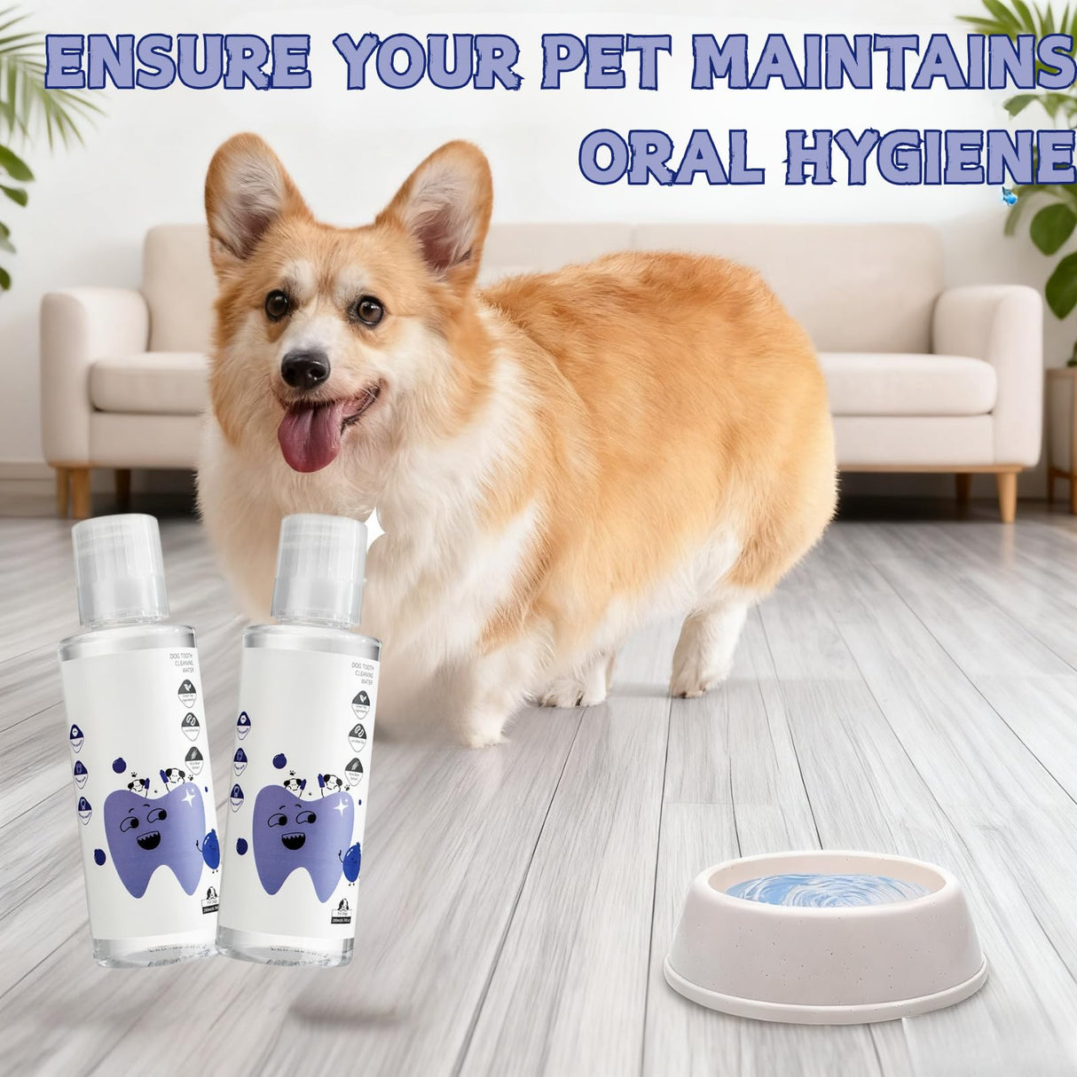 2Pcs Dental Plus,Freshen Breath, Natural, Odorless & Flavorless Formula to Fight Tartar, for All Pet
