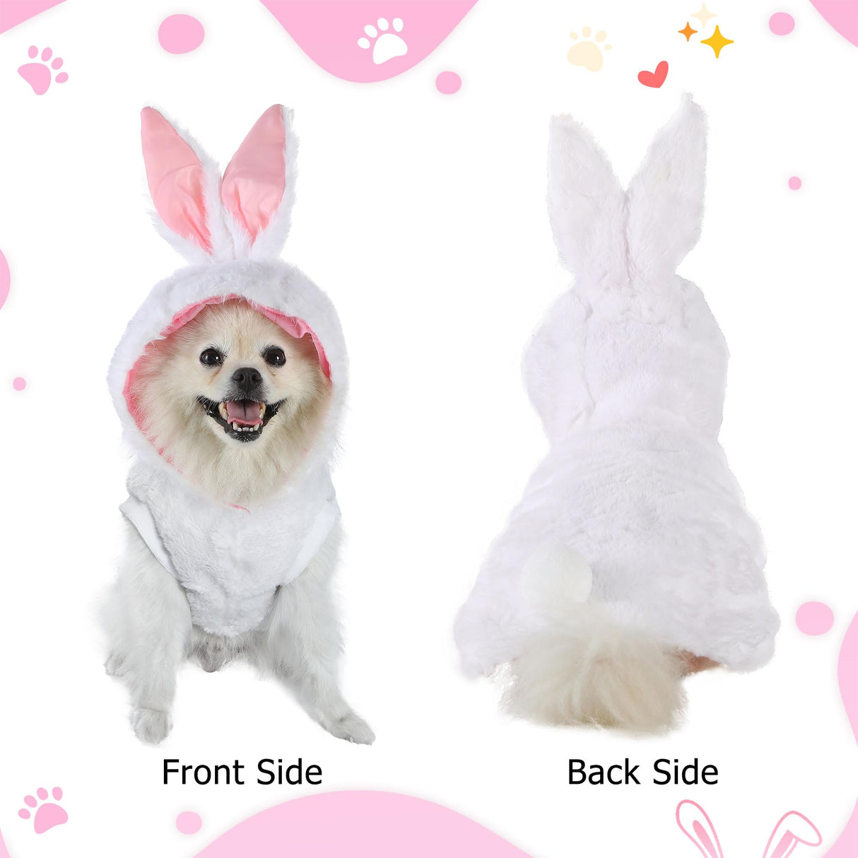 Yoption Dog Cat Bunny Costumes, Funny Rabbit Cosplay Dog Cat Pet Halloween Christmas Easter Hoodie Clothes Party Costume Outfits (L)