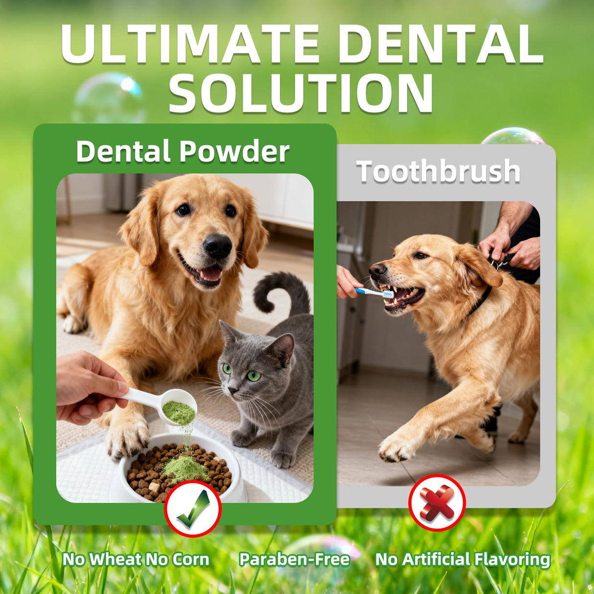 Dog Dental Powder – Helps Clean Teeth & Reduce Tartar, Fresh Breath Support, Natural Dental Care for Dogs, Easy to Use, 60-Day Supply