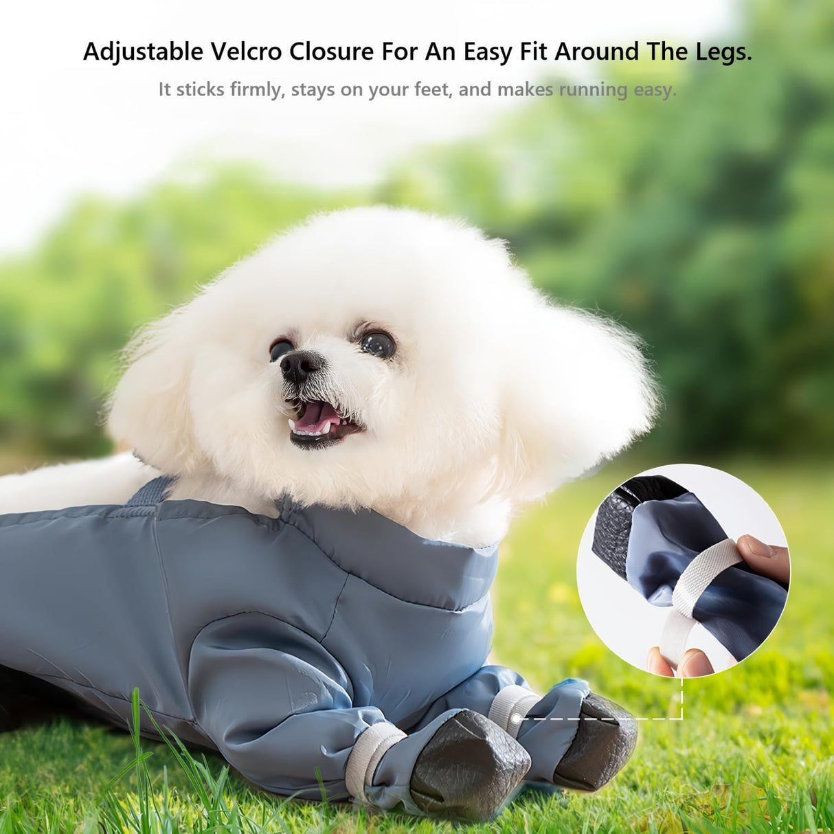 Mxinron Dog Rain Boots, Waterproof Dog Rain Shoes for All Weather, Anti Dirt Pants with Shoes, Adjustable Suspender Pants for Outdoor Walking & Paw Protectors