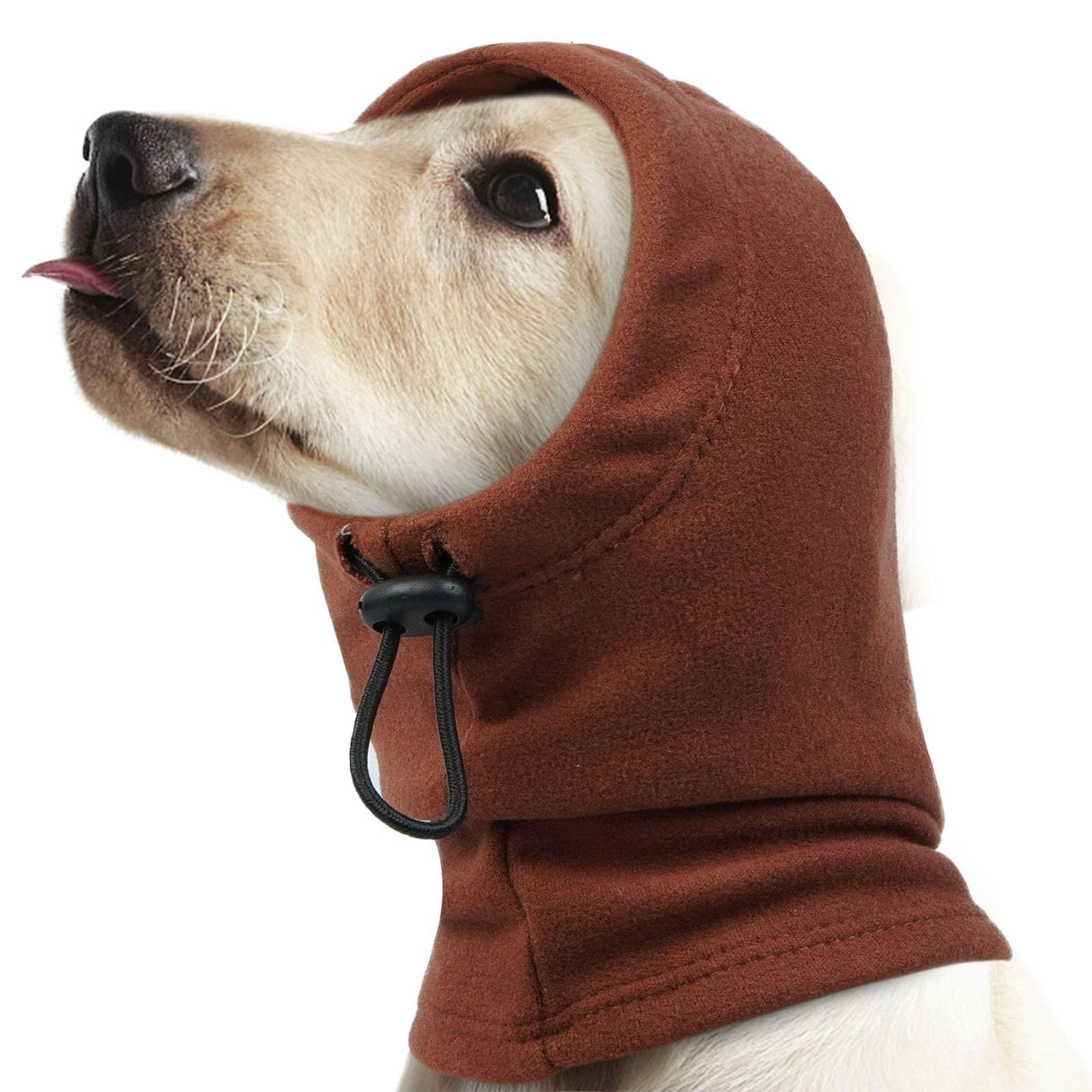 IDOMIK Dog Calming Hoodie,Ear Wraps for Dog to Calm Anxiety,Doggy Ears Head Cover for Noise Protection,Snoods for Pets Grooming Force Drying Fireworks,Pet Hematoma Ear Wrap Headband,Coffee,L