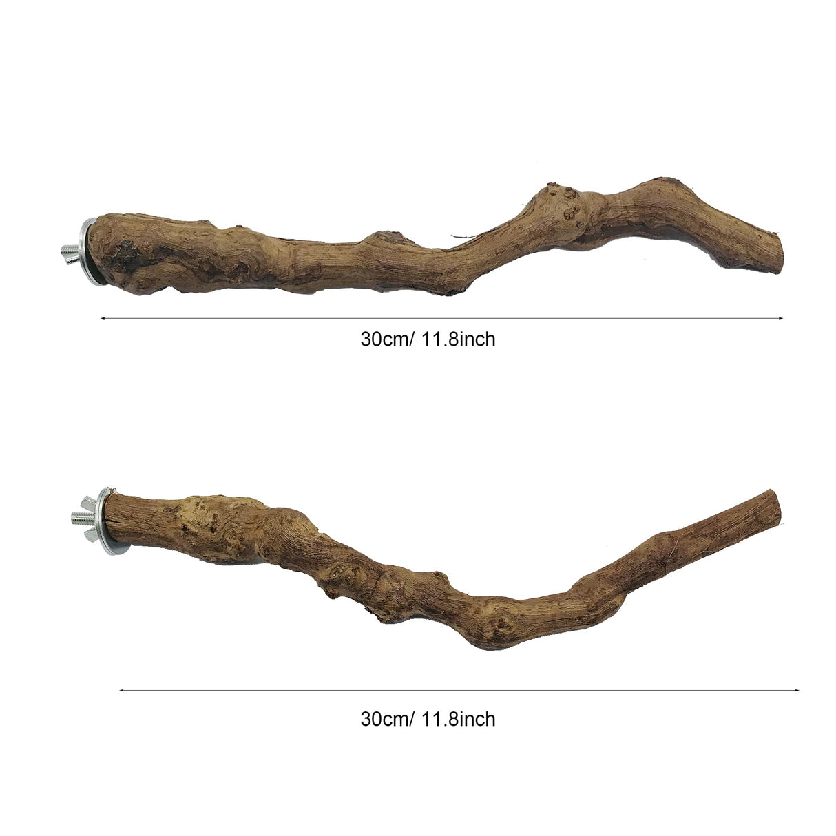 Allazone 4-Piece Bird Perch - Natural Grapevine Stick Swing Chewing Toys for Parrot Cages, Cockatiels, Parakeets, Finches