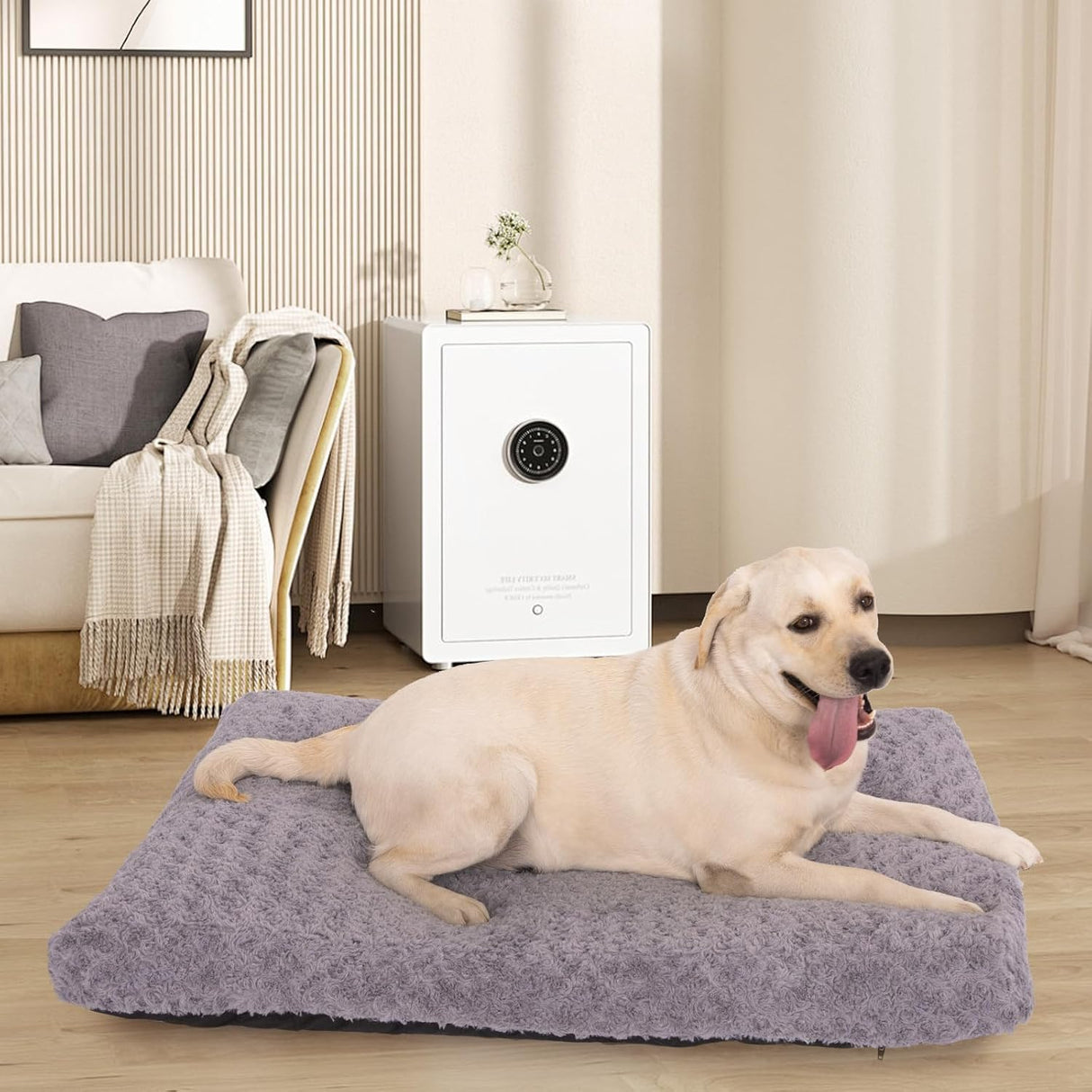 Faux Fur Dog Bed Covers – Ultra Soft Rose Velvet, Removable & Washable, Cozy & Durable,Large Pet Bed Cover Only (No Filling) – Gray, (Cloud Coffee Brown, 44" L x 32" W x 4.5" Th)