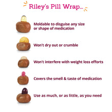 Load image into Gallery viewer, Riley's Pill Wrap for Dogs - Delicious Cheese & Bacon Flavored Pill Paste for Dogs - Wrap Pills, Capsules, Tablets in a Pocket or Pouch to Mask The Taste & Make Medicating Easy - 8 oz