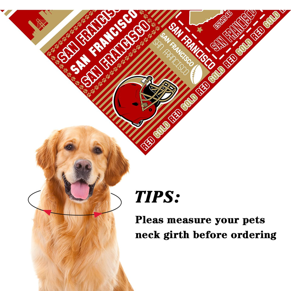 Pet Dog Bandana for Dogs, Football Cats Cotton Reversible Triangle Bid Scarf Perfect Game Day Dog Gifts