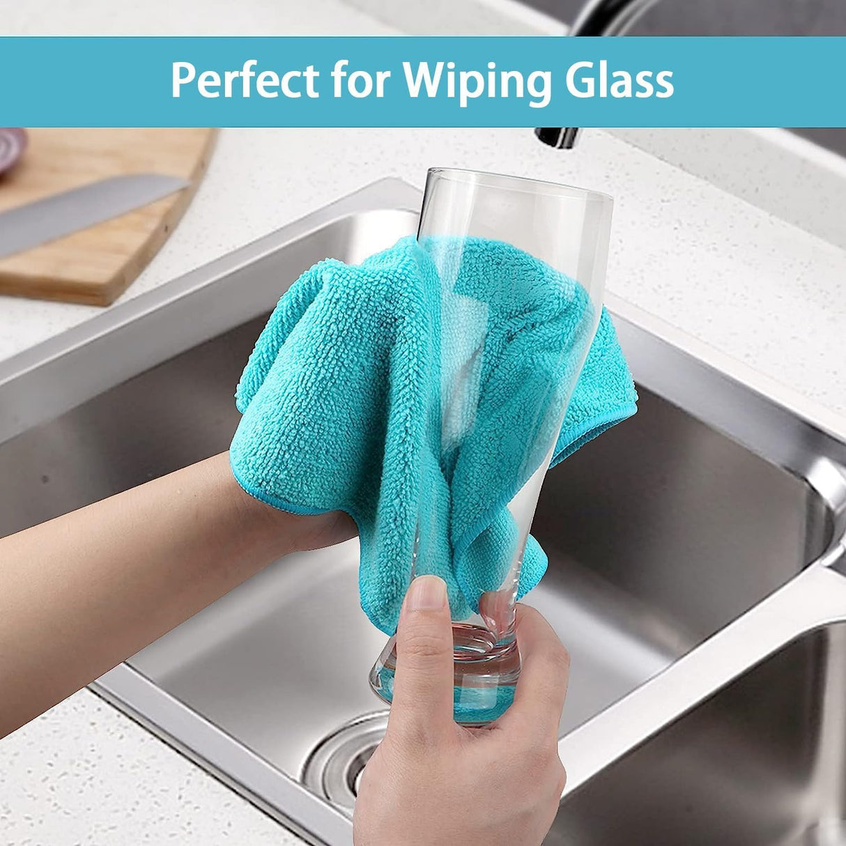 Microfiber Cleaning Cloth 210GSM, Pack of 12, Size:11.5" x 11.5", Ultra-Soft, High-Density Non-Abrasive Cleaning Towels for Cars, Glass, Kitchen, Reusable Rags, Blue/Green/Yellow/Pink