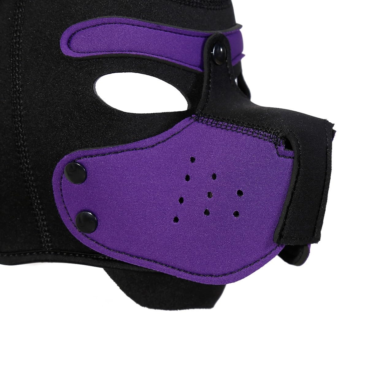 Pup Hood, Pup Play Hood, Removable Dog Full Face Pup Hood (Purple)