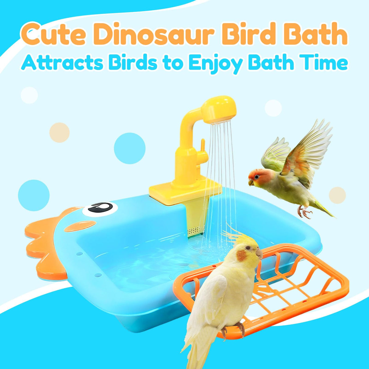 Automatic Bird Shower & Parrot Bath Fountain – Cage Mountable Parrot Shower Box for Cockatiels, Budgies, Conures & Lovebirds(Blue)