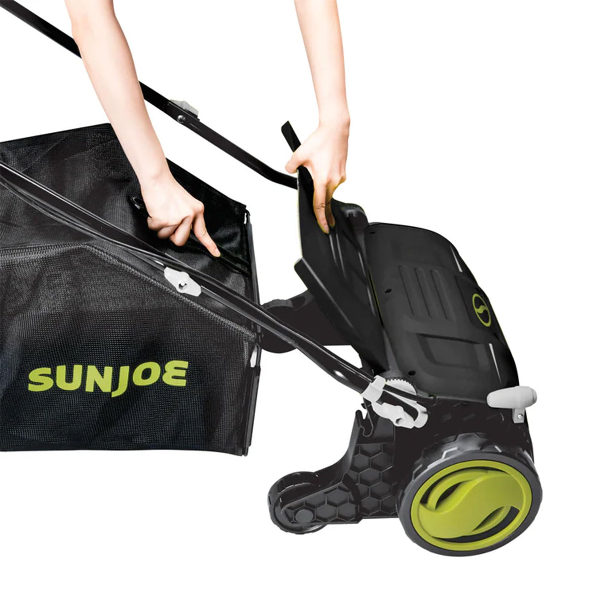 Sun Joe 15-Inch Electric Powered Lawn Dethatcher with Scarifier Blade Reel and Collection Bag - 13-Amp Corded Yard Power Rake Tool Machine for Grass Thatch Removal, AJ805E