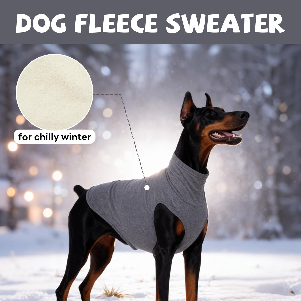 ROZKITCH Dog Sweaters Soft Fleece Pullover Sweatshirt Pajamas, Turtleneck Warm Pet Cold Weather Jacket Stretchy Vest Jumpsuit Apparel Outfit Clothes for Small Medium Large Dogs Walking Sleep Grey 3XL