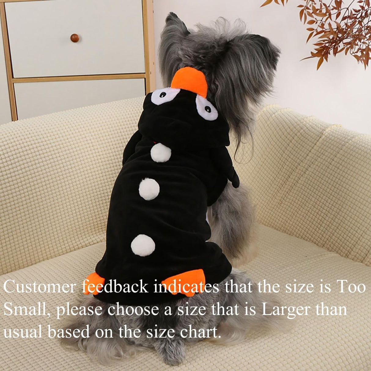 IOICYBF Pet Costume for Small Dogs Cats,Halloween Hoodies Winter Puppy Coat Outfits Funny Pajamas Clothes for Christmas Party,Penguin M
