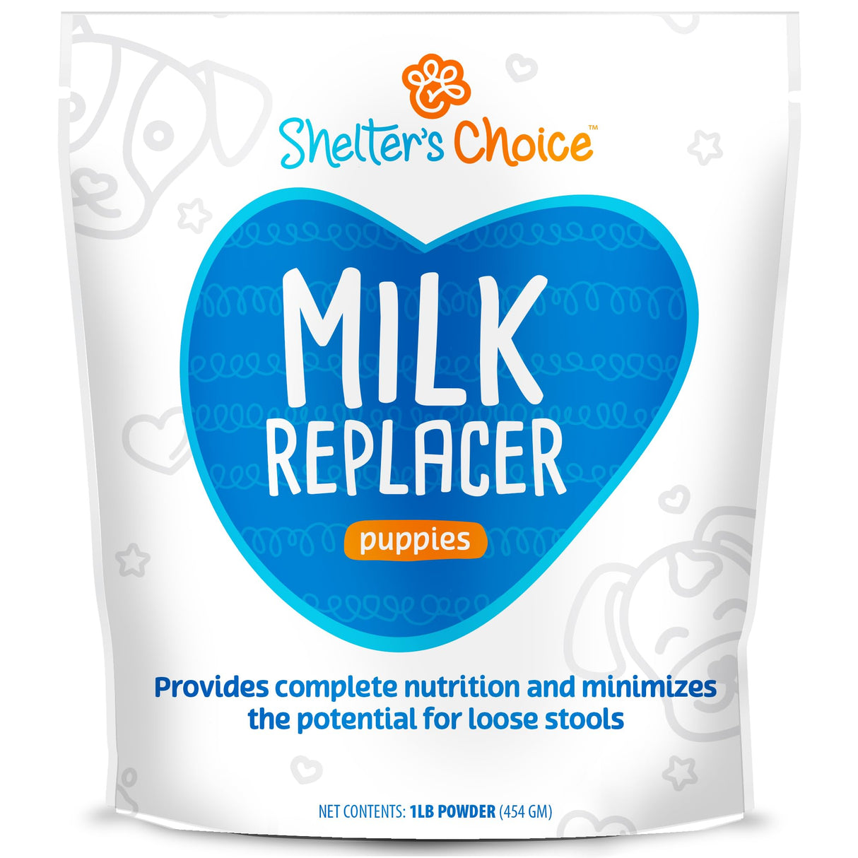 Shelter's Choice Puppy Milk Replacer, Milk for Abandoned Puppies or Puppies Born in Shelters, Provides Complete Nutrition, Supports Healthy GI Tract, and is Easy to Mix, 1 lb