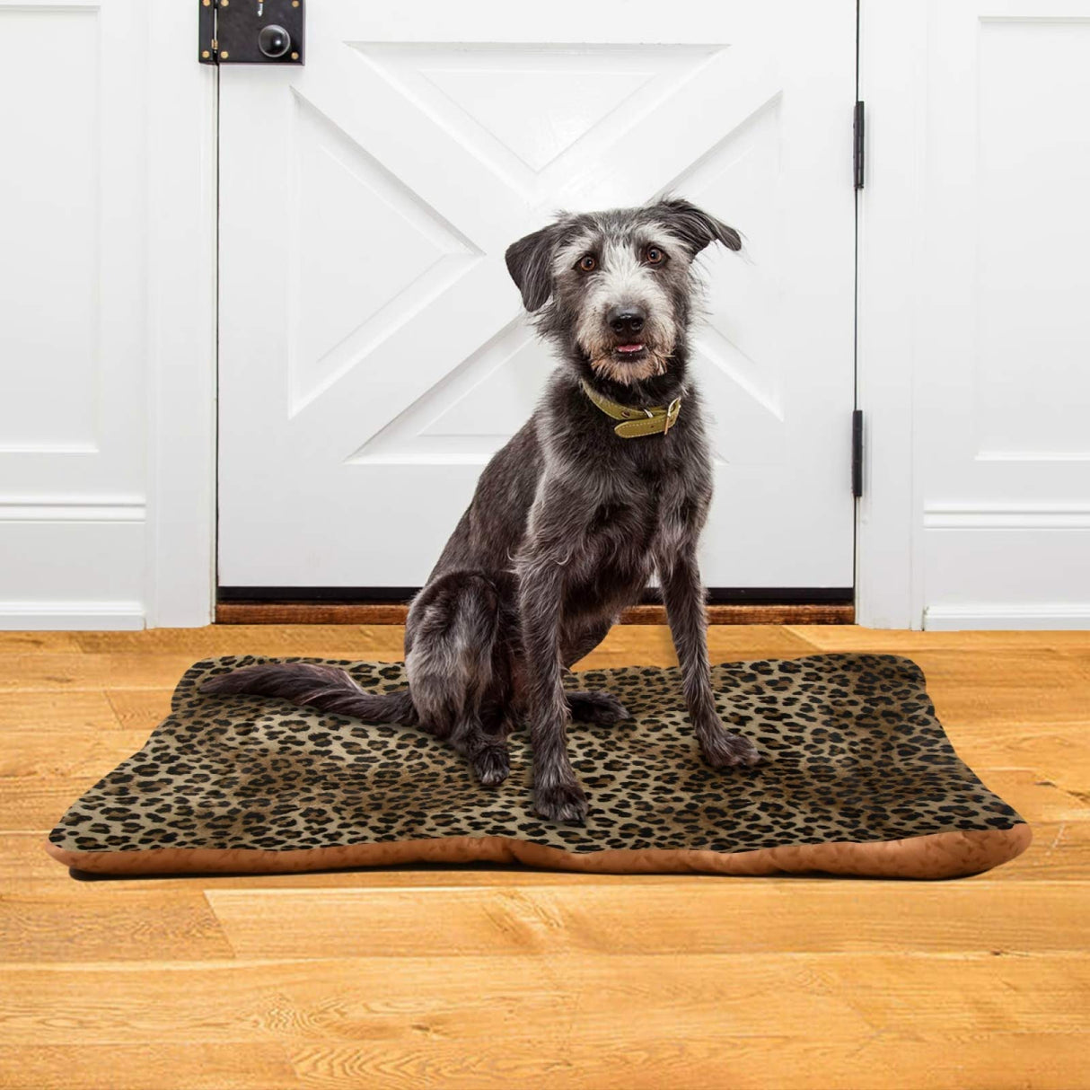 Blueangle Vintage Leopard Print Dog & Cat Bed, Comfortable Pet Bed, Ultra Soft Calming for Small to Large Dogs, 36" x 24