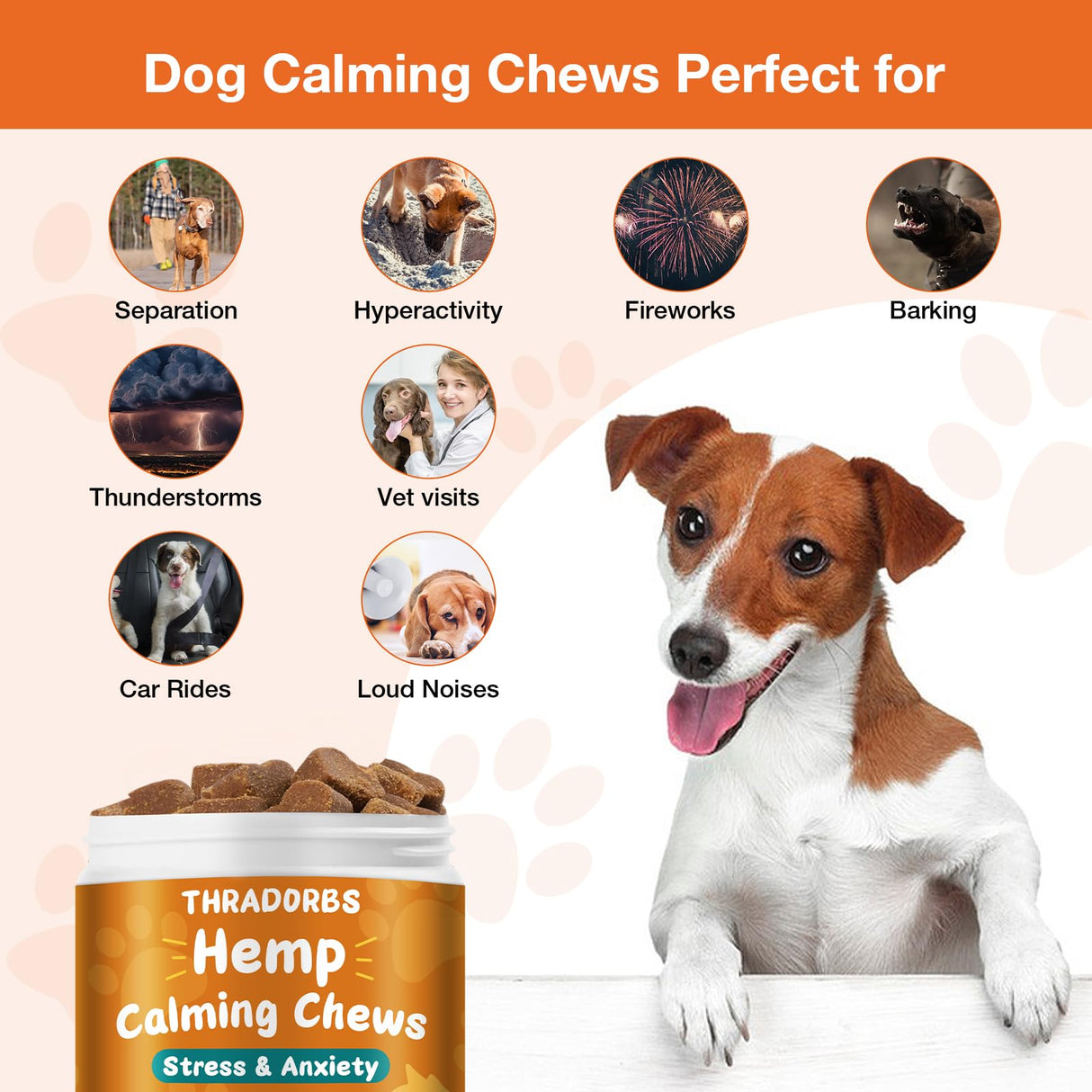 180 Counts Dog Calming Chews, B0G2QXXSBC, Anxiеty Rеlief Treats, Promote Rеlaxation, Dog Supplements for Thunderstorms, Separation, Strеss, Barking, B0G2QXXSBC