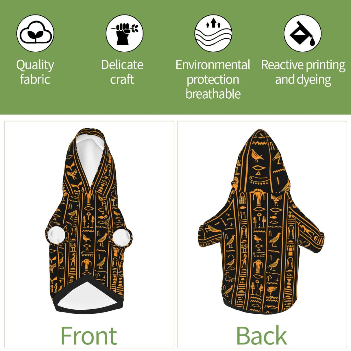 Dog Hoodie Cat Clothes Egyptian Retro Totem Dog Costume Puppy Clothes Chihuahua Clothes Dog Costumes for Small Dogs
