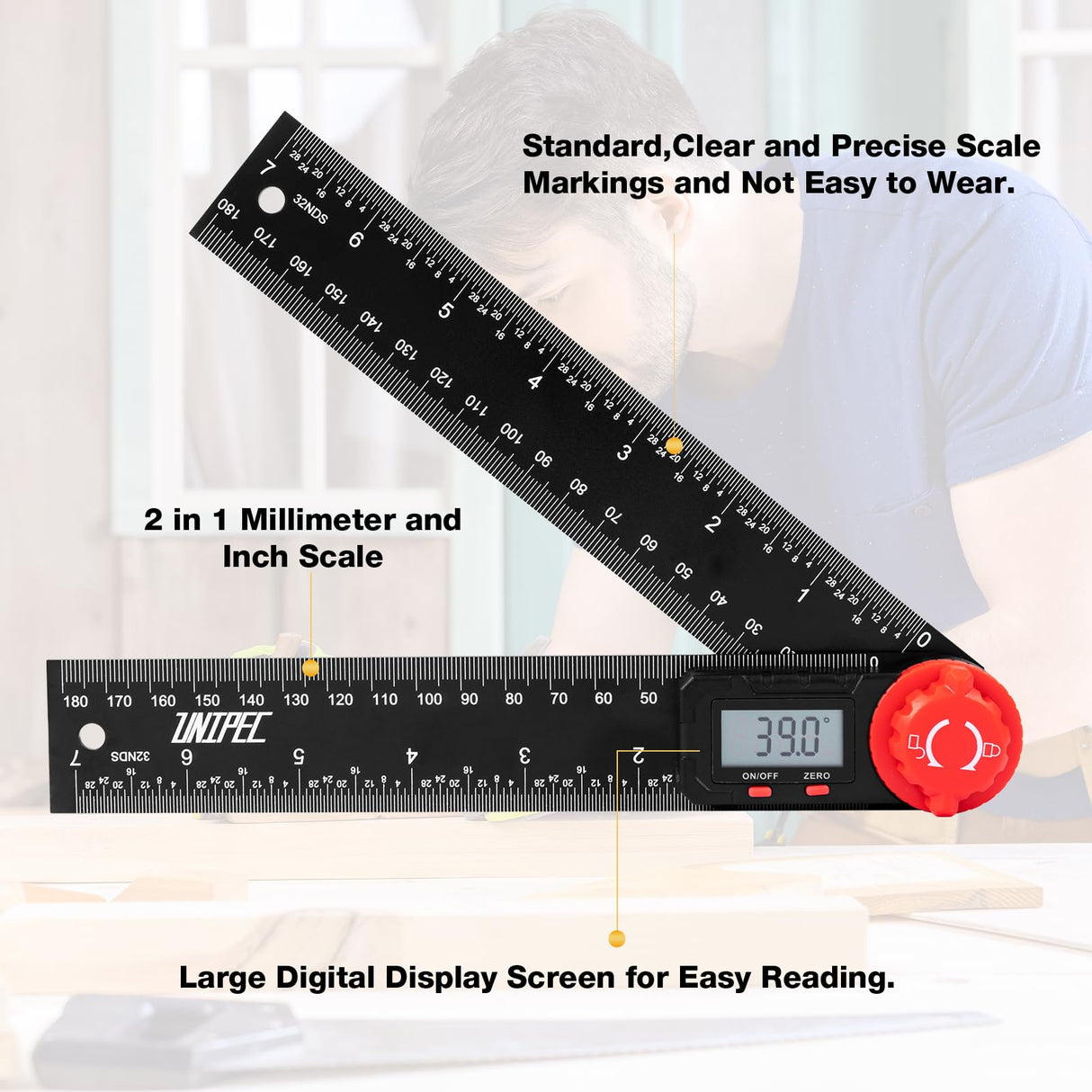 Digital Angle Finder Protractor, Angle Finder Ruler, 7inch 200mm 7inch/200mm, Angle Measuring Tool for Woodworking,Carpenter,Construction,DIY Measurement