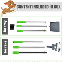 Load image into Gallery viewer, Niubya Pooper Scooper for Dogs, Metal Poop Scooper Tray and Rake Set with Adjustable Long Handle, Dog Pooper Scooper for Pet Waste Removal