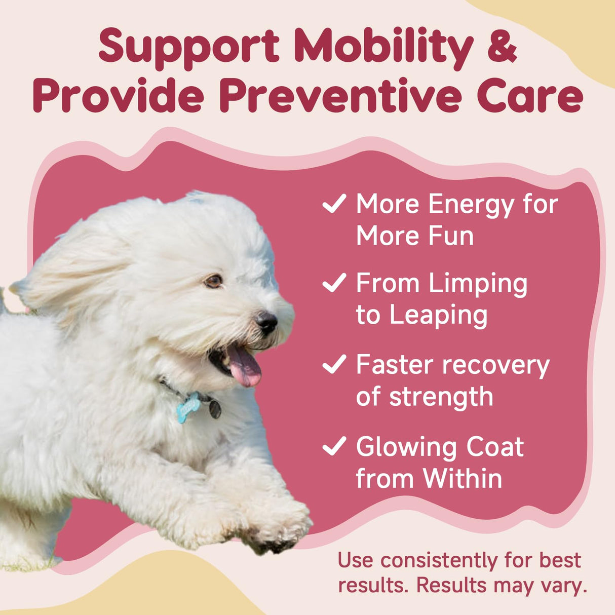 Glucosamine for Dogs - Joint Supplement for Dogs with Chondroitin, MSM, Omega 3, Hemp, Turmeric for Dog Joint Pain Relief, Dog Joint Supplement with Calcium Support Cartilage & Bone Health, 180 Chews