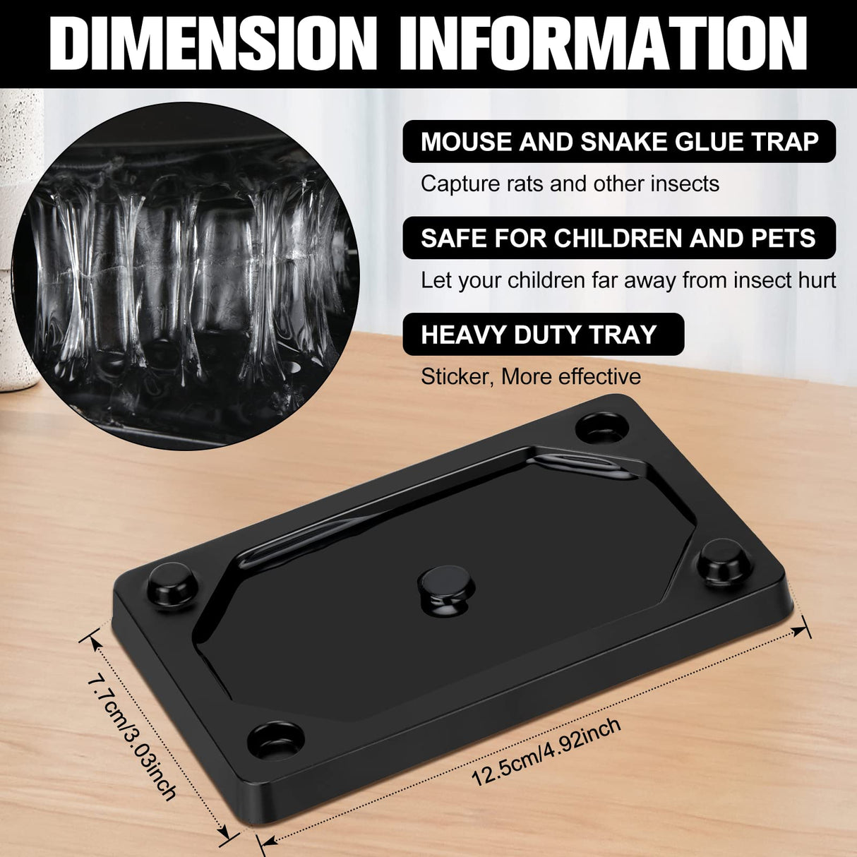 Mouse and Insect Glue Traps Mouse Sticky Traps Plastic Sticky Adhesive Mice Snake Insect to Use Indoor (64 Pieces,3 x 5 Inch)