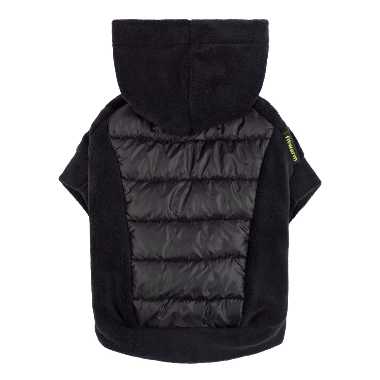 Fitwarm Quilted Fleece Dog Hoodie, Warm Coat, Winter Clothes for Small Dogs Boy Girl, Lightweight Pet Hooded Outfit, Black, XXL