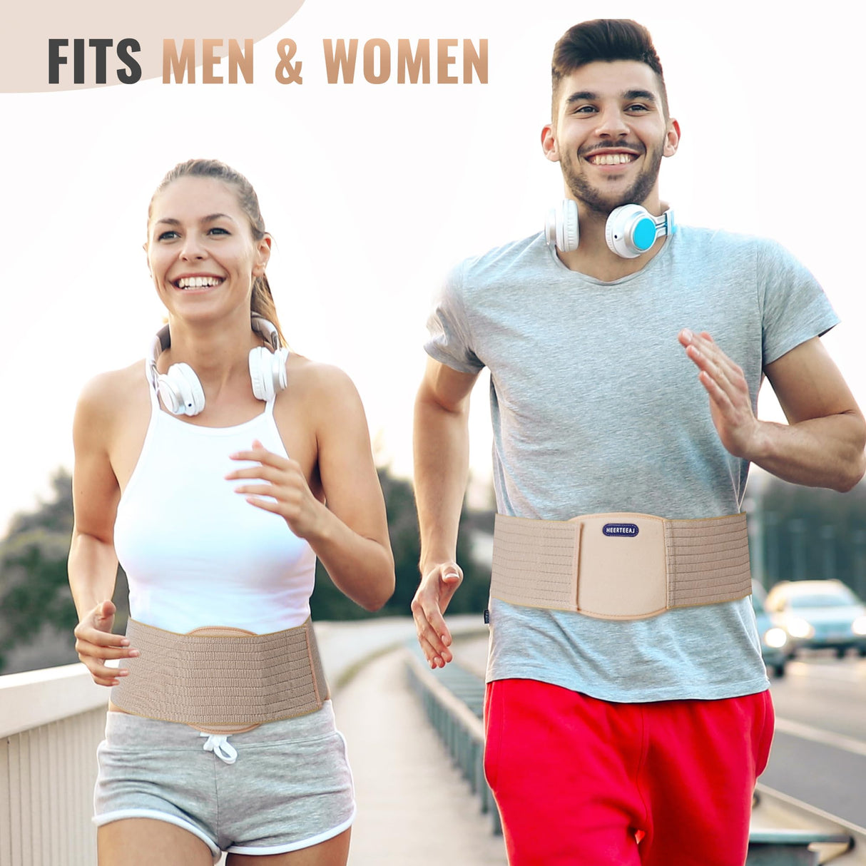 HEERTEEAJ Umbilical Hernia Belt | Abdominal Hernia Belt for Men & Women | Belly Button Umbilical Hernia Binder w/ 1 Hernia Compression Pads | Ventral, Epigastric & Post Surgery Support Belts