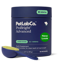 Load image into Gallery viewer, PetLab Co. ProBright Advanced Dental Powder - Dog Breath Freshener - Teeth Cleaning Made Easy – Targets Tartar & Bad Breath - Packaging May Vary - Formulated for Large Dogs