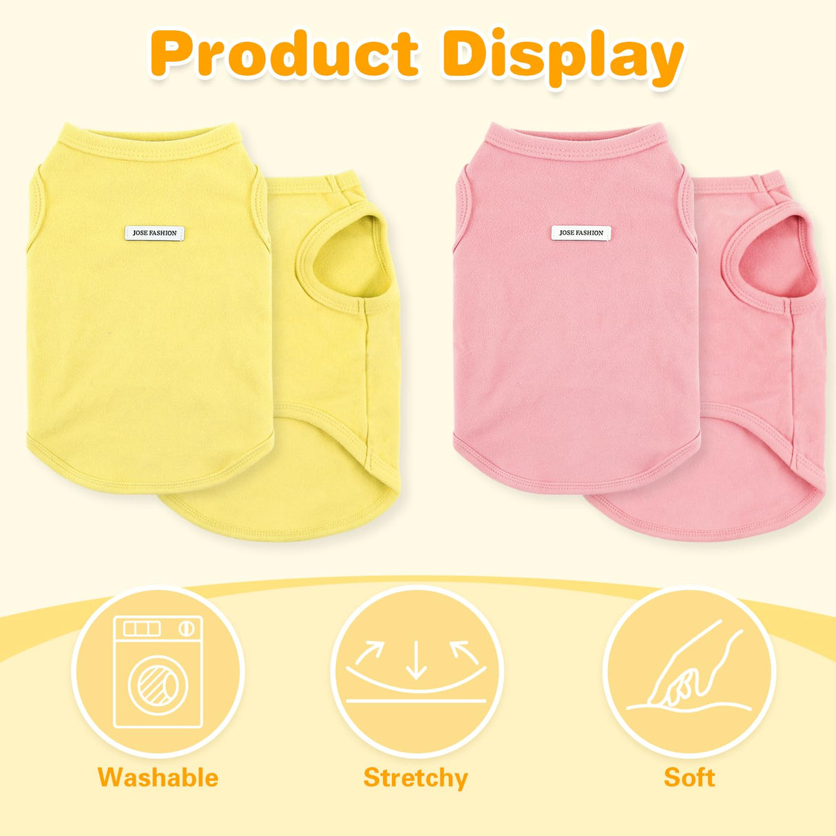 4Pcs Dog Shirt Dog Summer Clothes Sleeveless Doggy T-Shirt Colorful Puppy Tank Tops Breathable Vest Tshirts for Small Medium Dogs Cat Clothing (4pcs(Yellow+White+Blue+Pink), M(5.5-8.8lb))