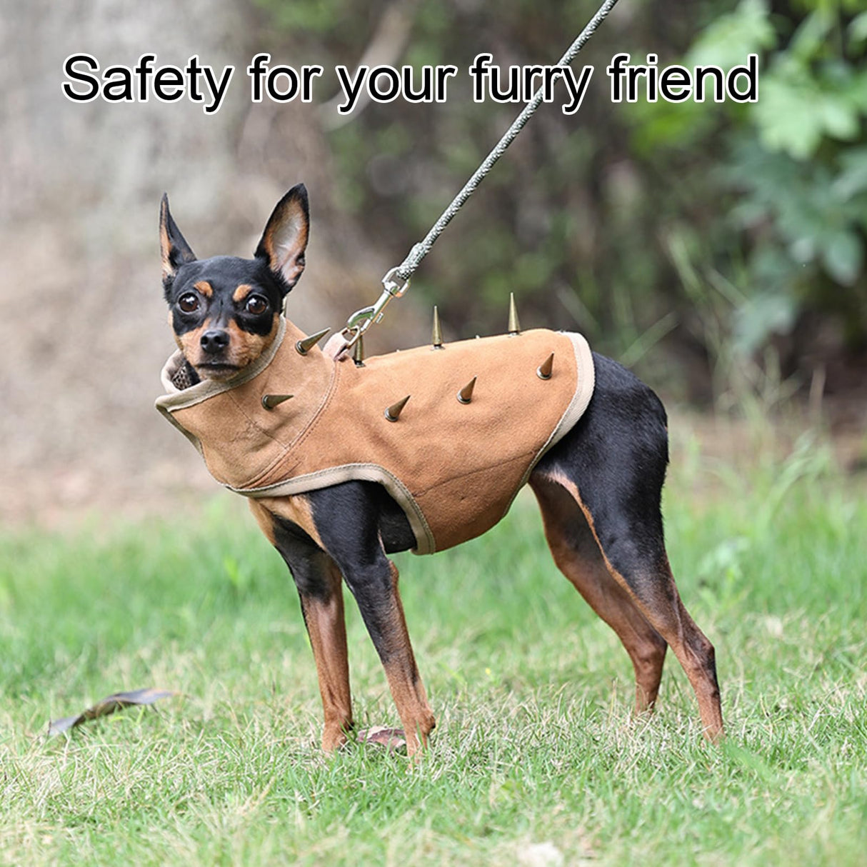 Dog Spike Vest,Coyote Vest,Dog Harness Coat with Removable Spikes,Anti Bite Winter Coat,Adjustable Pet Costume