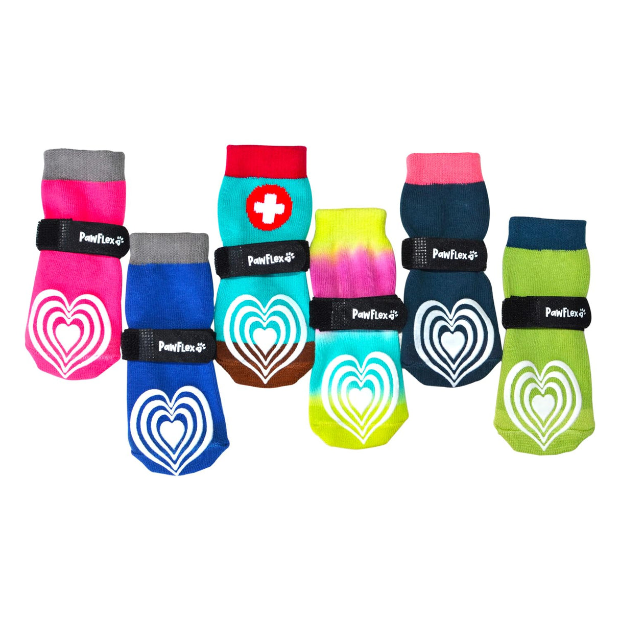 Medical Therapeutic Double Sided Non-Slip Cotton Dog Socks | PawFlex Comfy Pawz Silicone Grip on Inner Cuff No Twisting or Sliding Off | Senior & Disabled Dog Traction Control |Pet Paw Protection