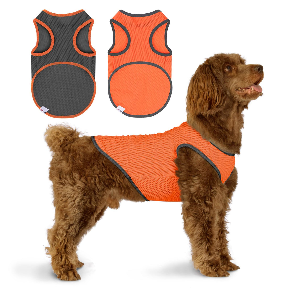 UNIPUP 2 Pack Cooling Shirts for Dogs, Lightweight Mesh Breathable Dog Clothes for Medium Dogs Boy Girl,Sun-Protection Sleeveless Shirts for Dog&Cat Puppy Vest Pet Apparel - L