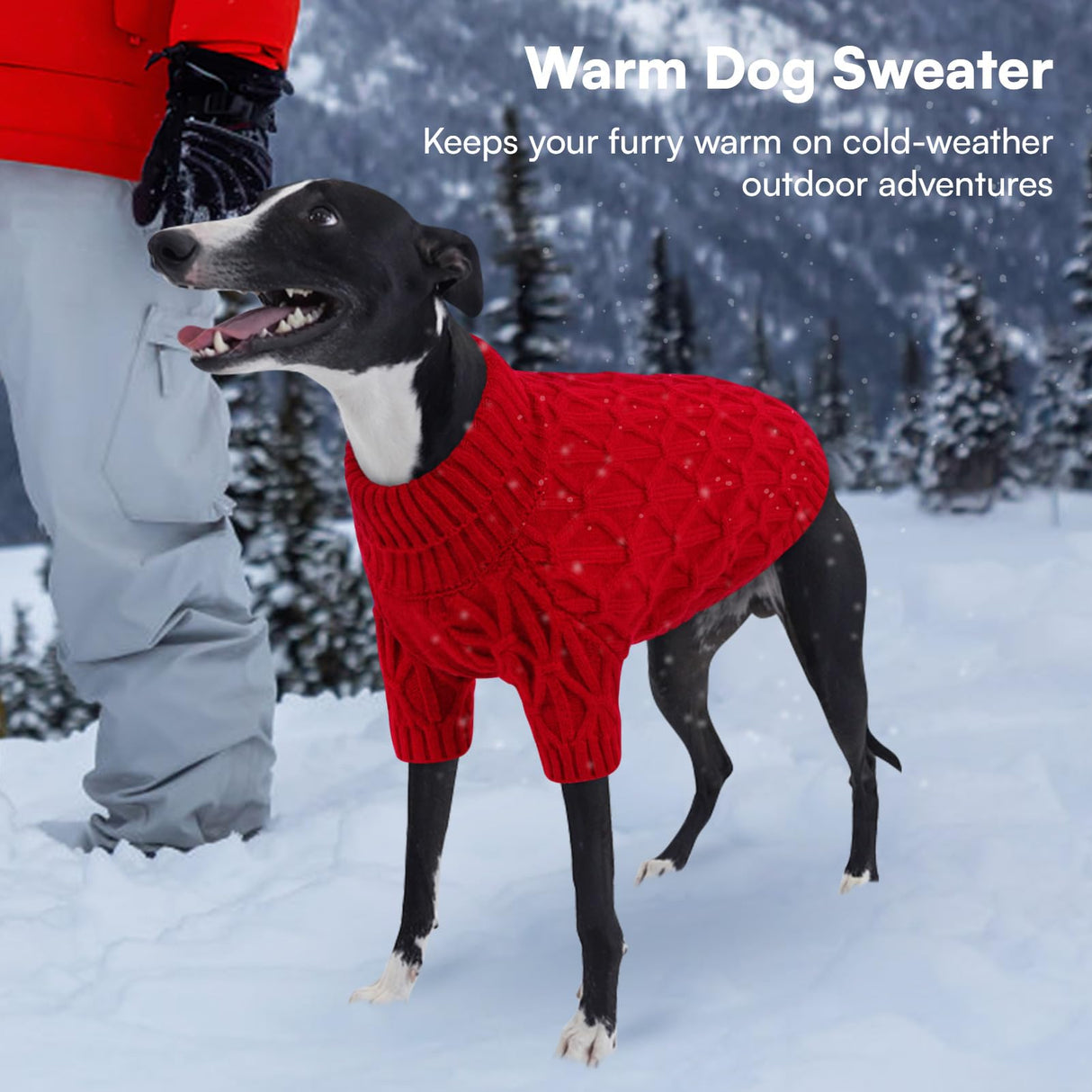 Queenmore Dog Sweaters for Large Dogs Girls Boys,Warm Pullover Extra Large Dog Sweater,Dogs Christmas Sweaters,Classic Turtleneck Thick Clothes for Extra Large Pets, Pitbull, Boxer(Red,XL)