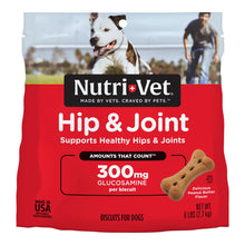 Load image into Gallery viewer, Nutri-Vet Hip & Joint Biscuits for Dogs, Dog Hip & Joint Supplement, Functional Treat, Large Sized Biscuit, 300mg of Glucosamine, 6 lb Bag