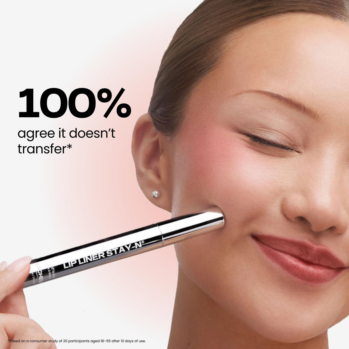 Lip Liner STAY-N Peel Off Lip Stain — Long Lasting Waterproof Lip Tint with Hyaluronic Acid & Vitamin E — Transfer Proof Matte Finish, Vegan & Cruelty-Free (First Bloom)