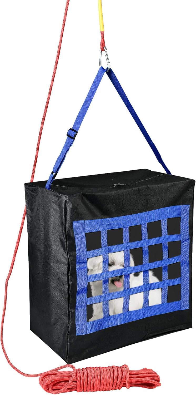 Pet Fire Rescue Bag Large up to 90 pounds - Pet Evacuation Kit - Emergency Pet Carrier - Fire Survival Tool for Dogs, Cats - Large Dog Backpack - 50ft Rope Included - Life-Saving & Compact