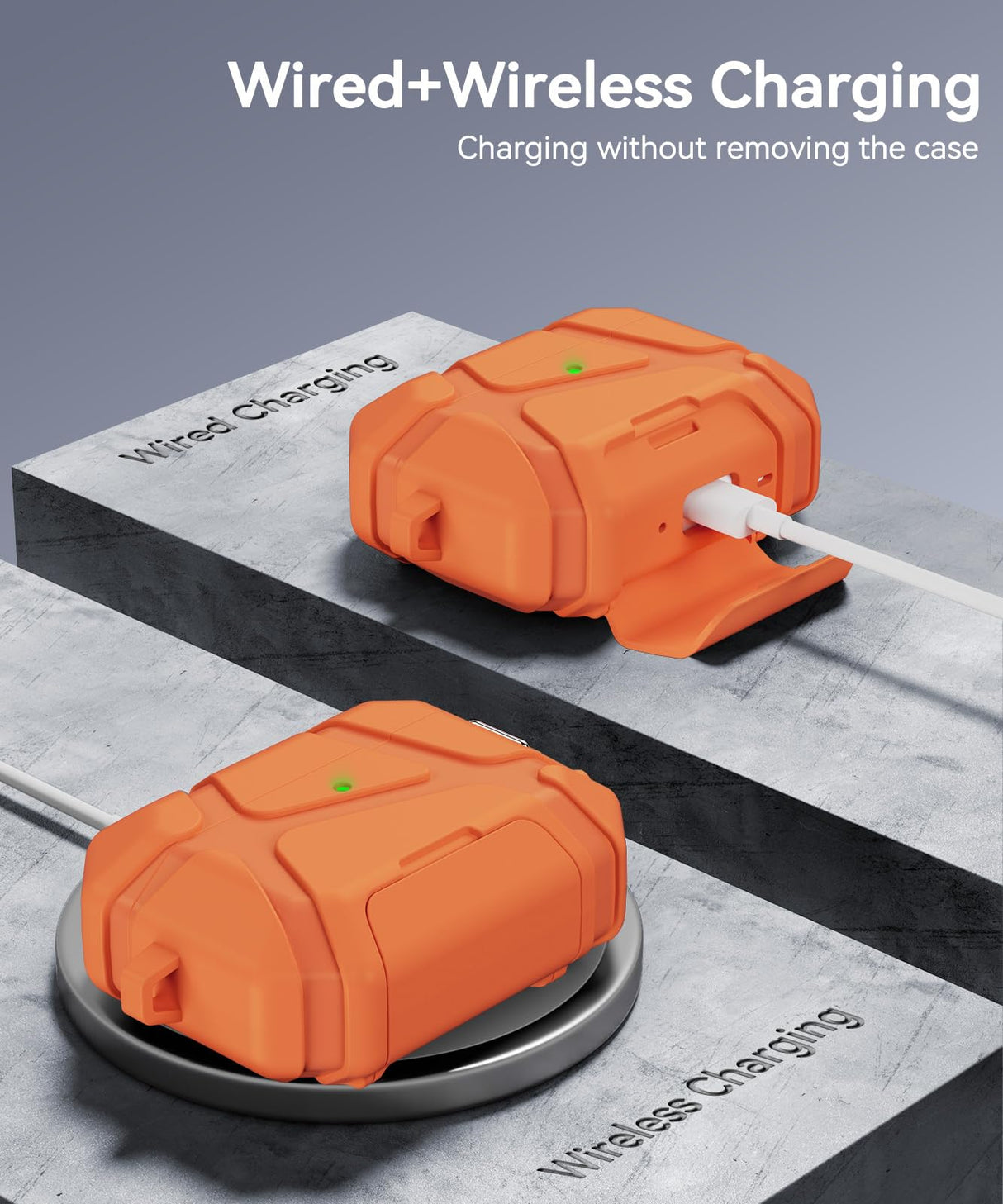 AirPods Pro 3rd Case (2025 New),Secure Lock & Phone Stand Design Compatible with Airpods Pro 3 Generation Cover with Cleaner Kit-Orange