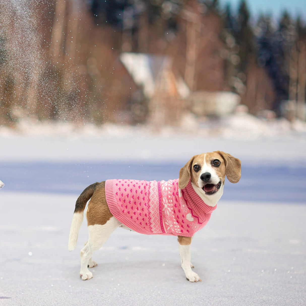 SCENEREAL Dog Sweaters for Medium Sized Dogs - Soft, Warm Turtleneck Pullover Fall Winter Dog Clothes, Knitted Argyle Dog Christmas Outfits, Ugly Pet Clothing for Boy Girl Puppy